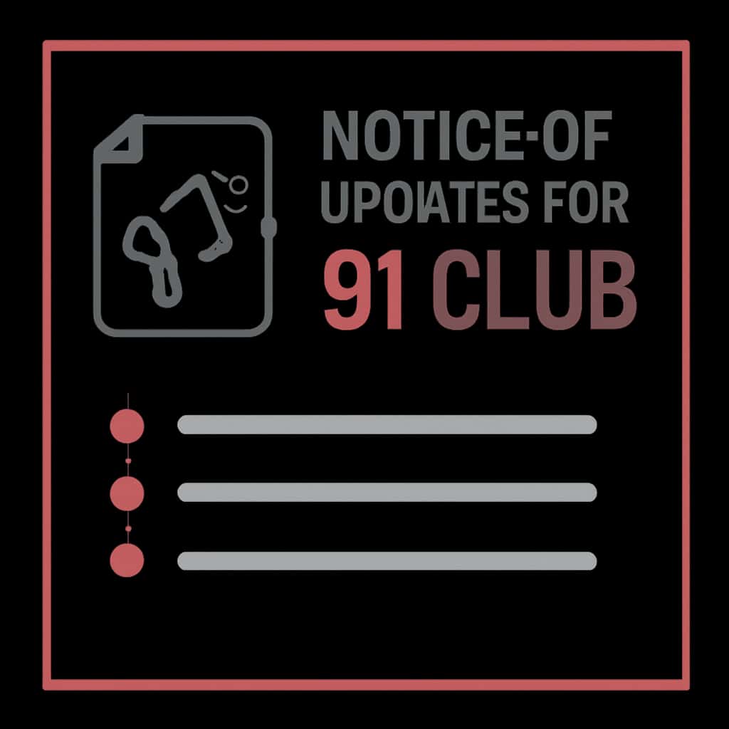 Notice of Updates for 91 Club